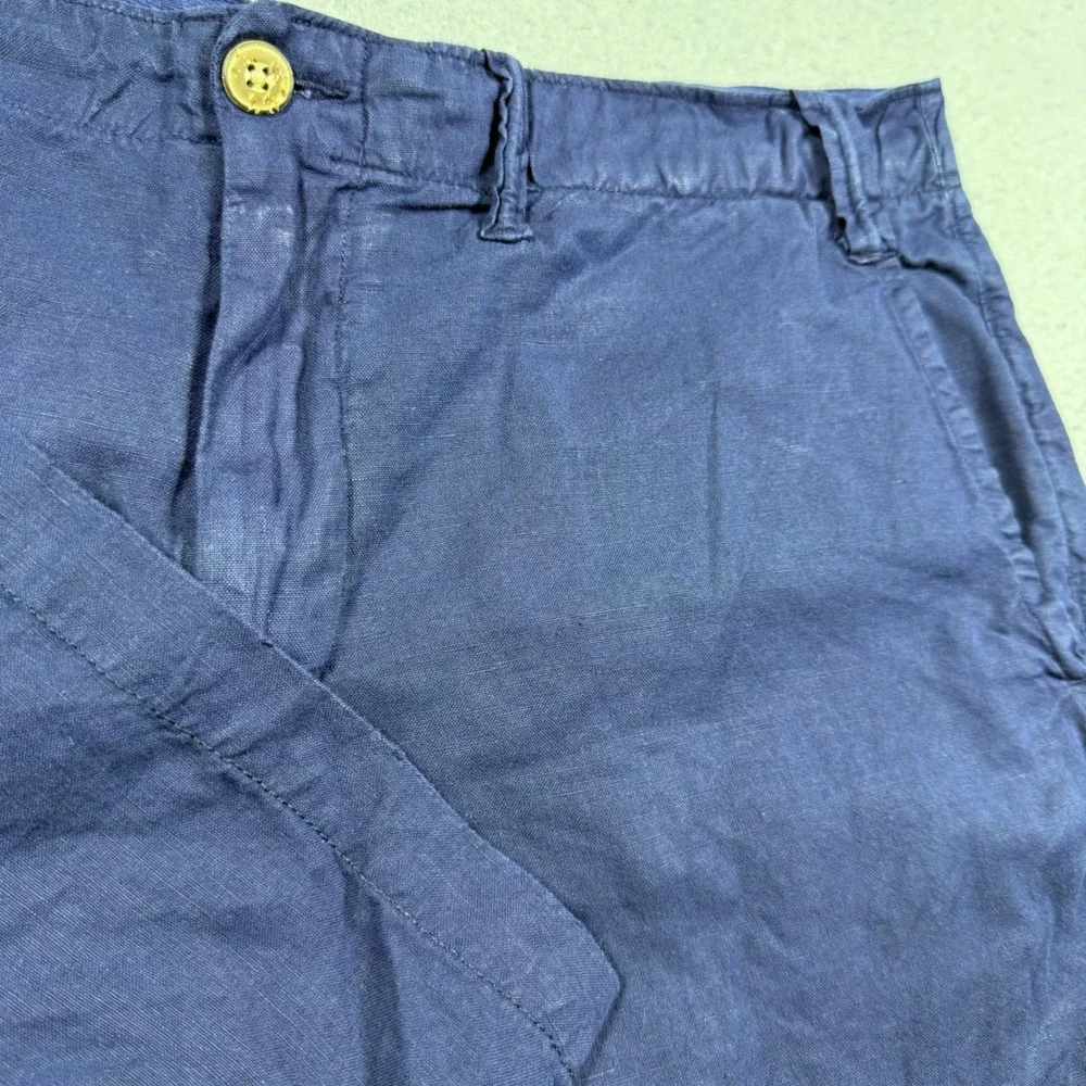 Polo Ralph Lauren Mens Classic Fit Linen Shorts Navy Blue Size 36